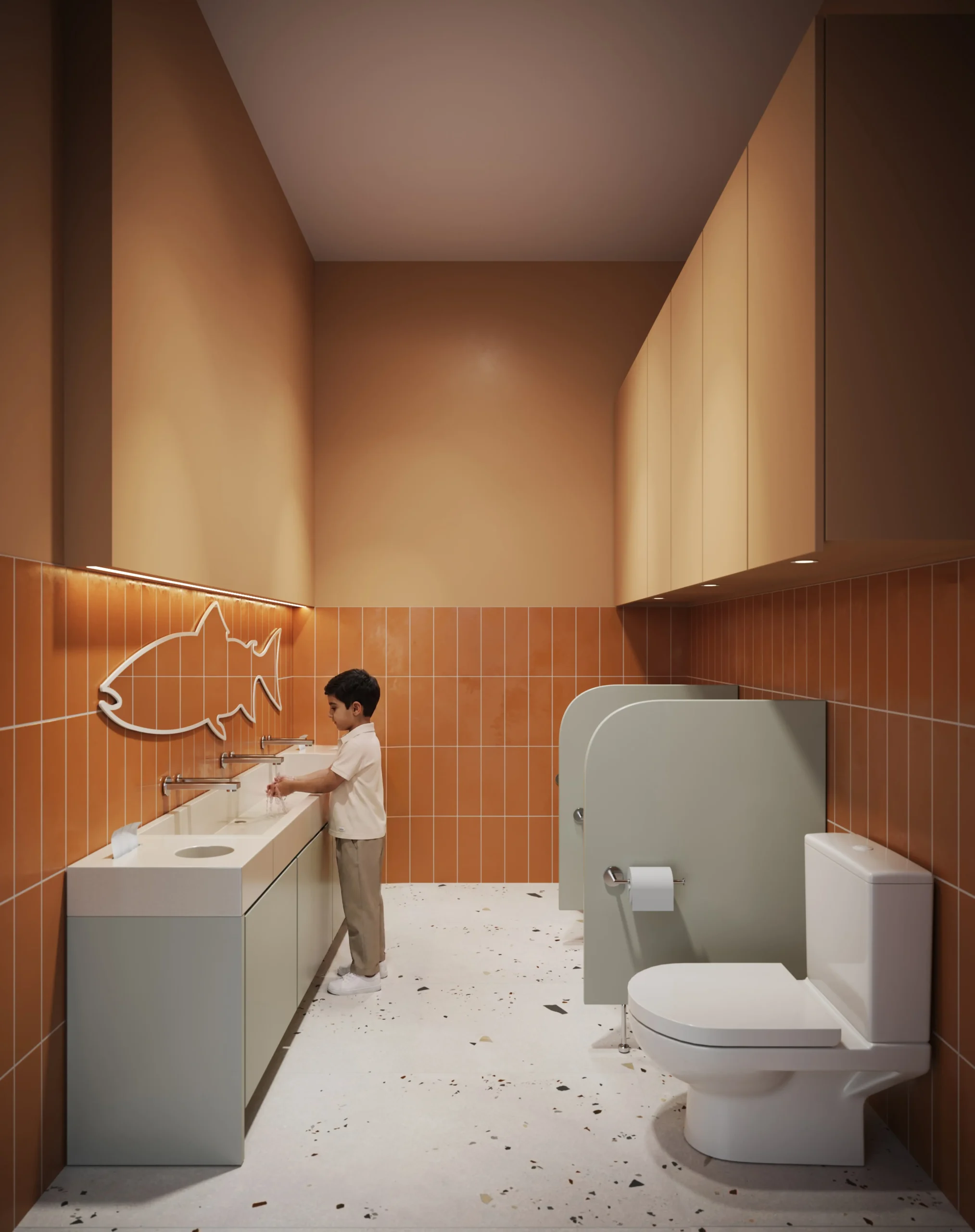 The child height washroom at Kinder Roots Redbridge, built for independence