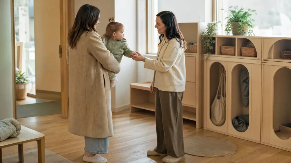 Returning to Work After Parental Leave: A BC Timeline 3 A morning handover on a parent's first week back at work